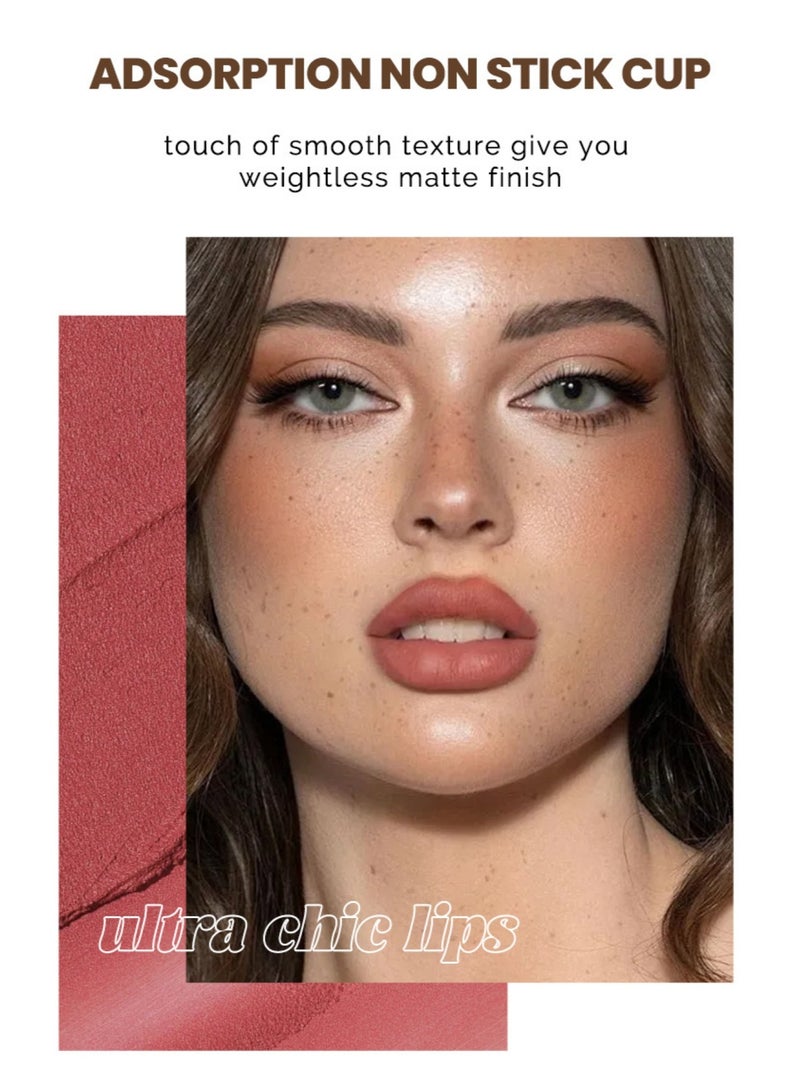 Huitich Matte Non-Transfer 12-Color Book-Style Lip Gloss Set – Lip Tint & Shimmer Lipstick Makeup Kit - Image 3